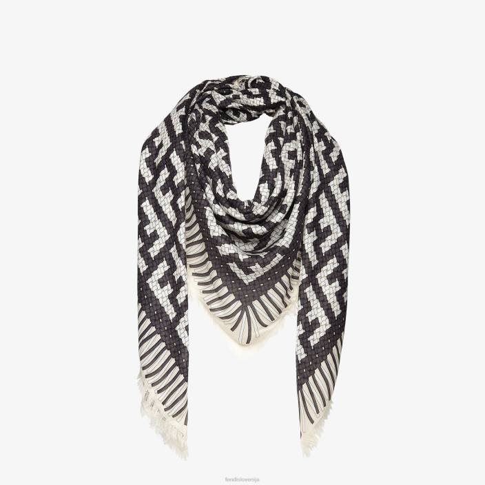 ženske modal in svileni šal Črna Fendi dodatki Z68L179