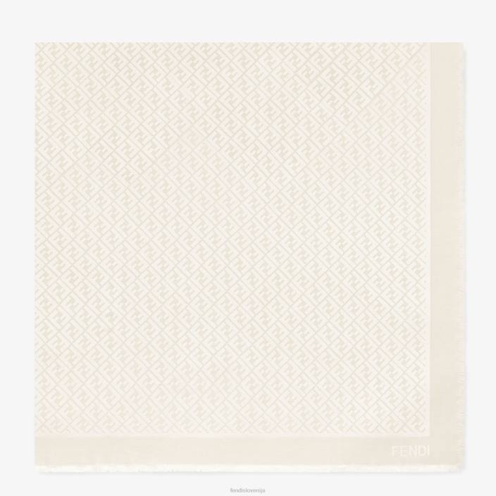 ženske organski svileni šal slonovina Fendi dodatki Z68L456