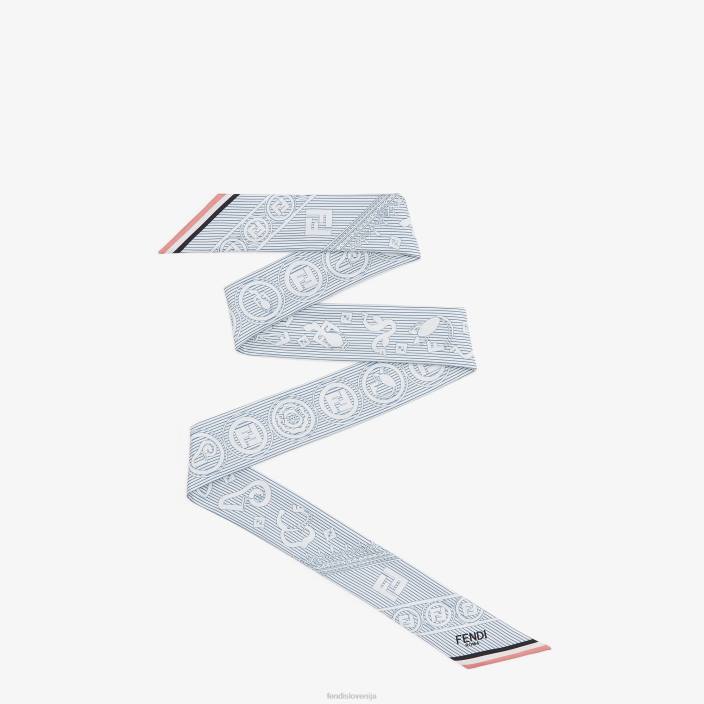 ženske črtasto svileno kravato modra Fendi dodatki Z68L122