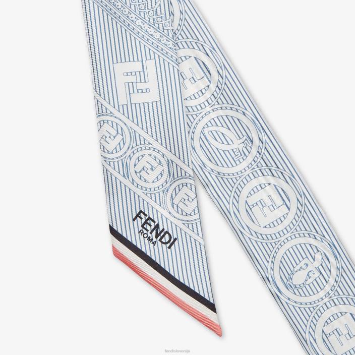 ženske črtasto svileno kravato modra Fendi dodatki Z68L122