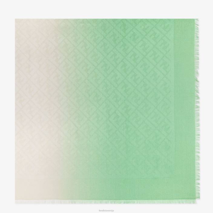 ženske svilen in volnen šal zelena Fendi dodatki Z68L204