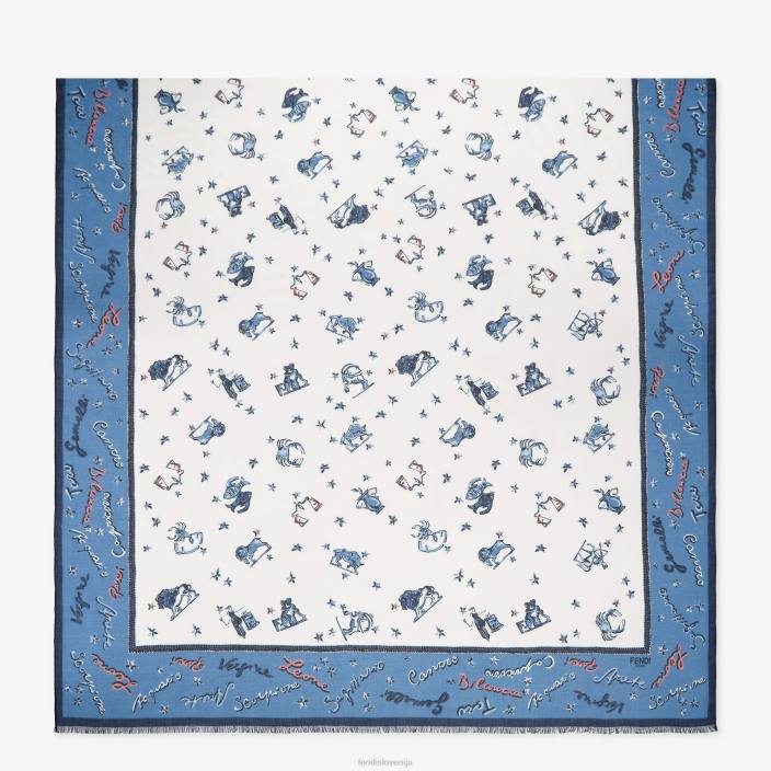 ženske svilena štola modra Fendi dodatki Z68L126