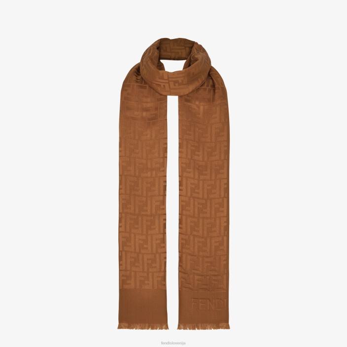 ženske svilena štola rjav Fendi dodatki Z68L129