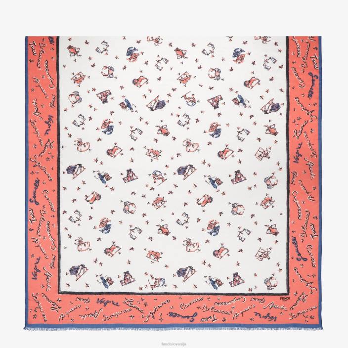 ženske svilena štola roza Fendi dodatki Z68L11