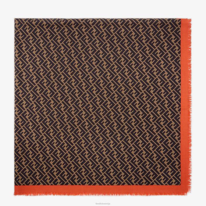 ženske svileni šal rjav Fendi dodatki Z68L247