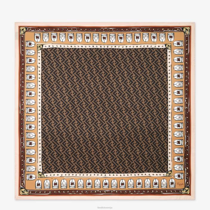 ženske svileni volan rjav Fendi dodatki Z68L4