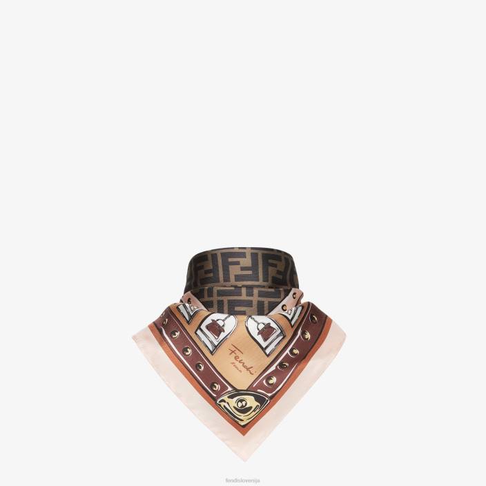 ženske svileni volan rjav Fendi dodatki Z68L4