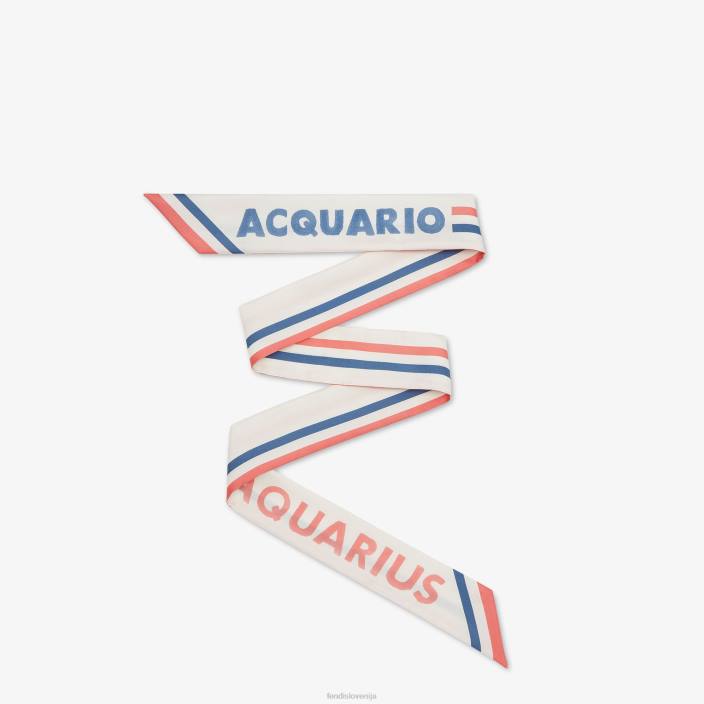 ženske zavit svileni bando bela Fendi dodatki Z68L111