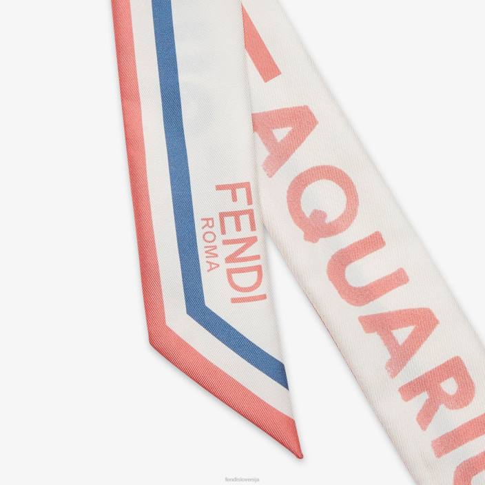 ženske zavit svileni bando bela Fendi dodatki Z68L111