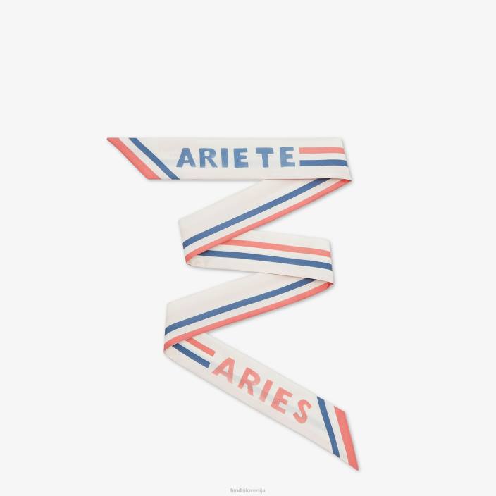 ženske zavit svileni bando bela Fendi dodatki Z68L114