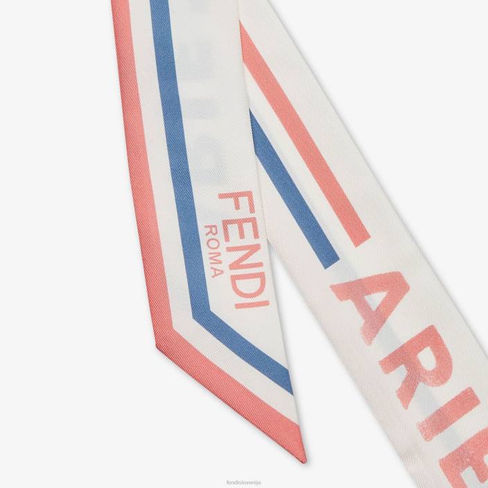 ženske zavit svileni bando bela Fendi dodatki Z68L114