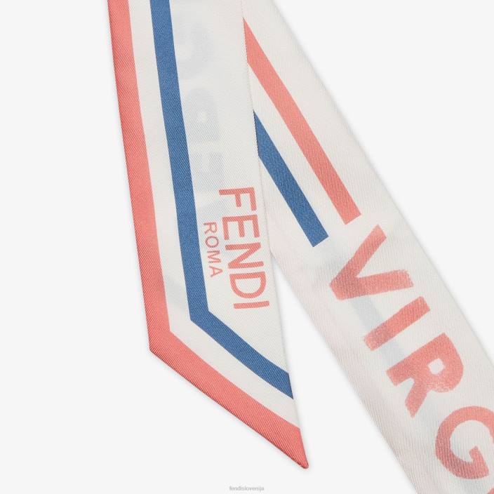 ženske zavit svileni bando bela Fendi dodatki Z68L115