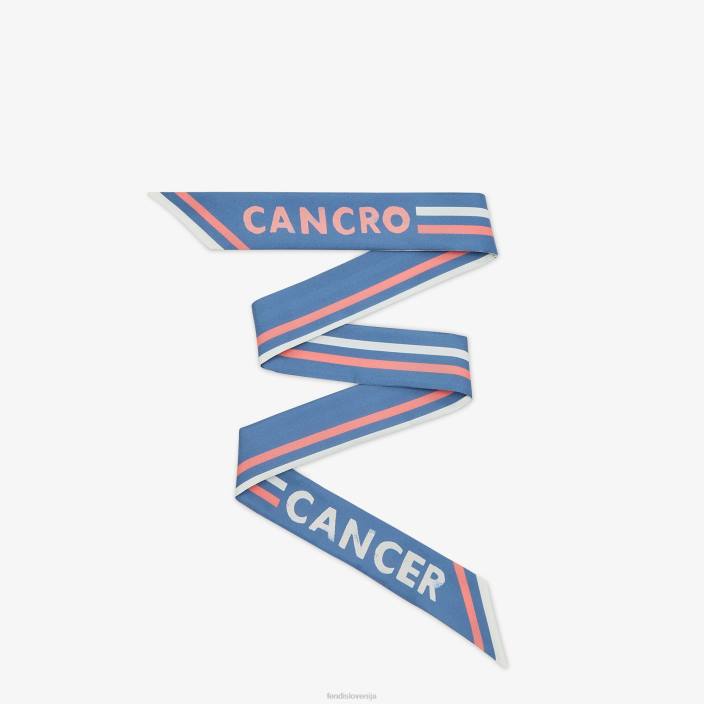 ženske zavit svileni bando modra Fendi dodatki Z68L124