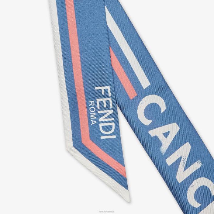 ženske zavit svileni bando modra Fendi dodatki Z68L124