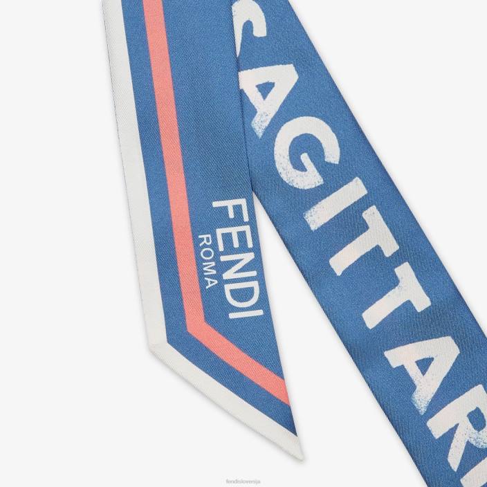 ženske zavit svileni bando modra Fendi dodatki Z68L128