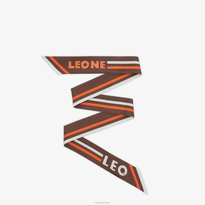 ženske zavit svileni bando rjav Fendi dodatki Z68L106