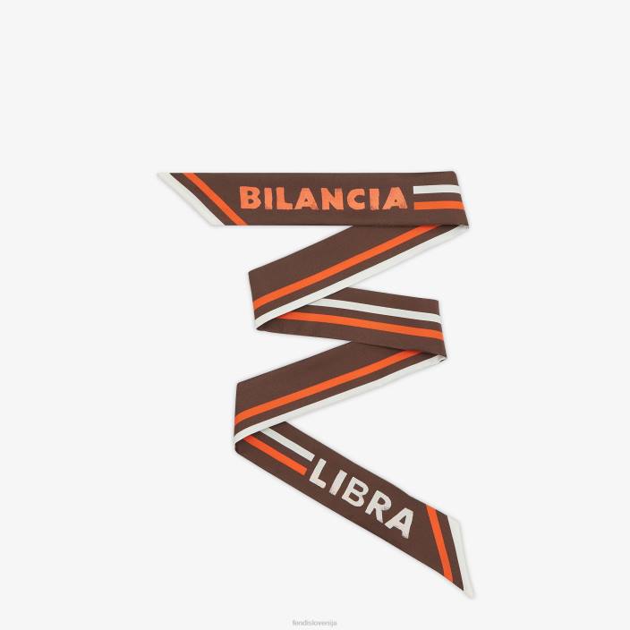 ženske zavit svileni bando rjav Fendi dodatki Z68L113