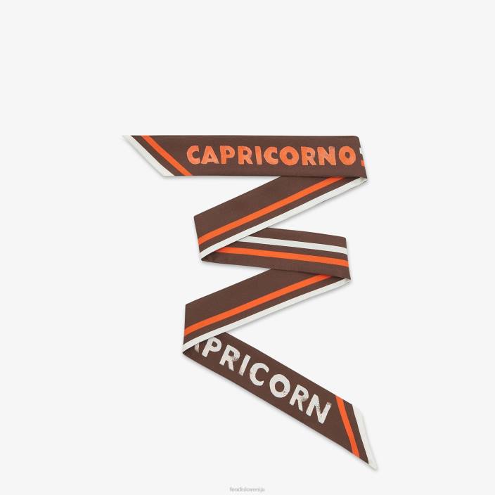 ženske zavit svileni bando rjav Fendi dodatki Z68L123