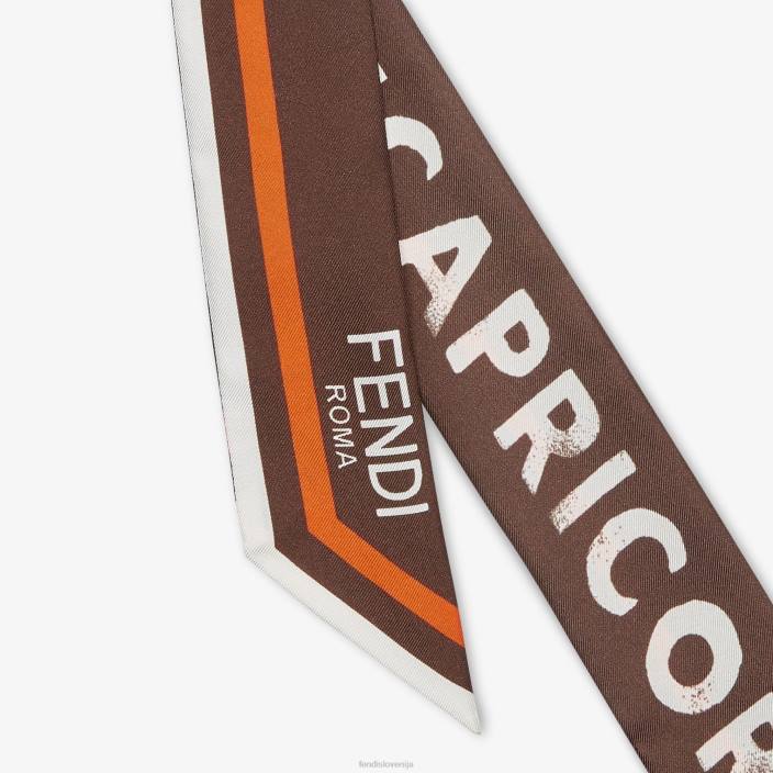 ženske zavit svileni bando rjav Fendi dodatki Z68L123