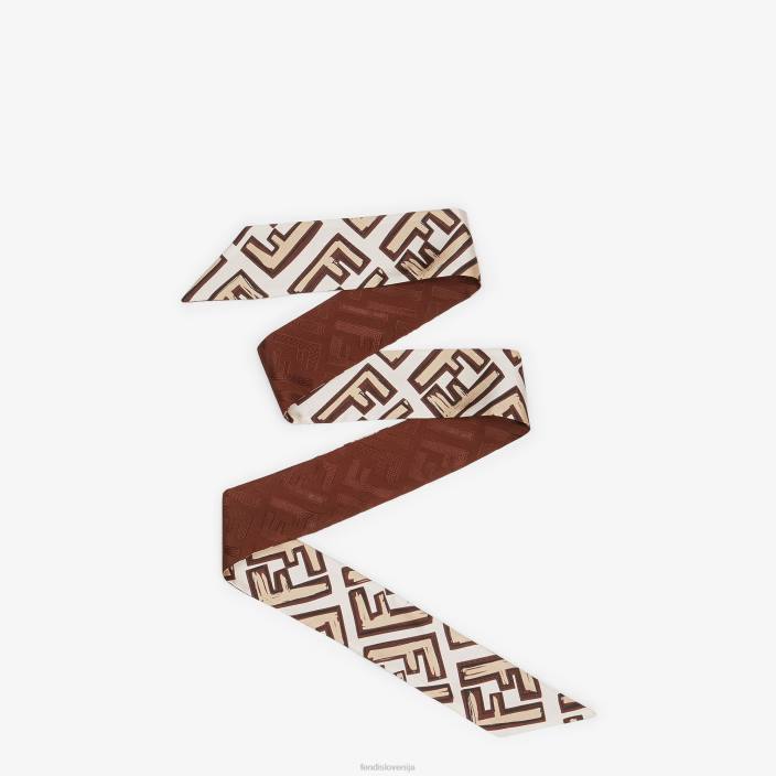 ženske zavit svileni bando rjav Fendi dodatki Z68L453