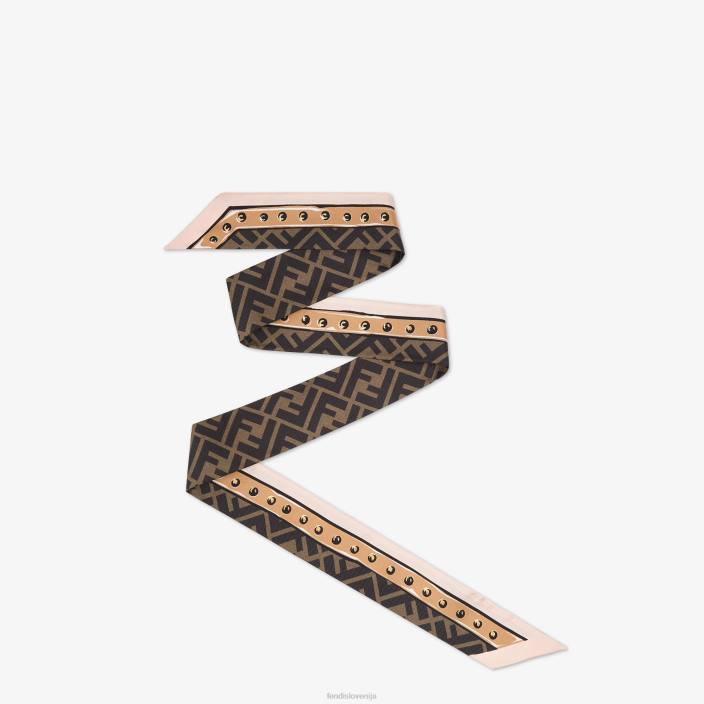 ženske zavit svileni bando rjav Fendi dodatki Z68L5