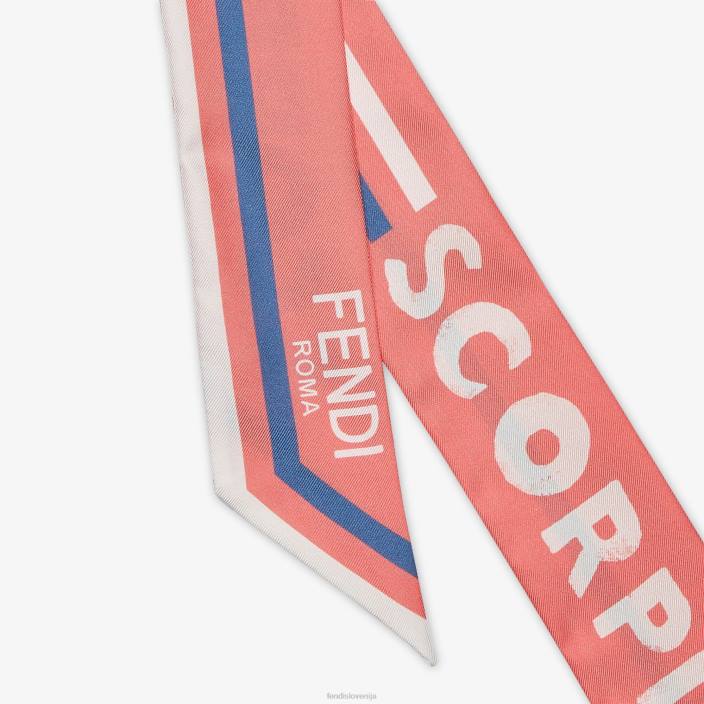 ženske zavit svileni bando roza Fendi dodatki Z68L108