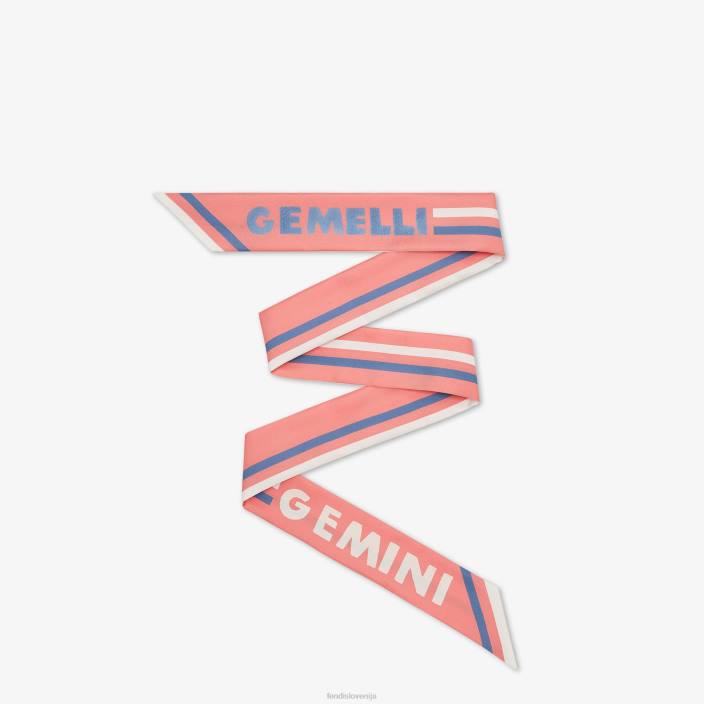 ženske zavit svileni bando roza Fendi dodatki Z68L120