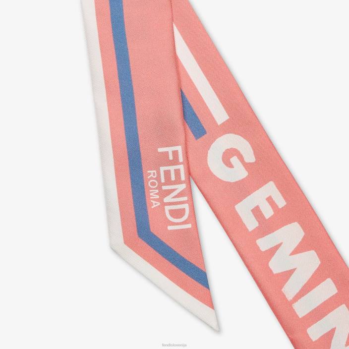 ženske zavit svileni bando roza Fendi dodatki Z68L120