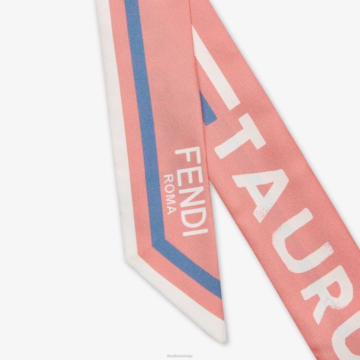 ženske zavit svileni bando roza Fendi dodatki Z68L125