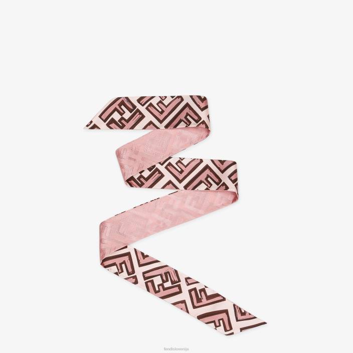 ženske zavit svileni bando roza Fendi dodatki Z68L479