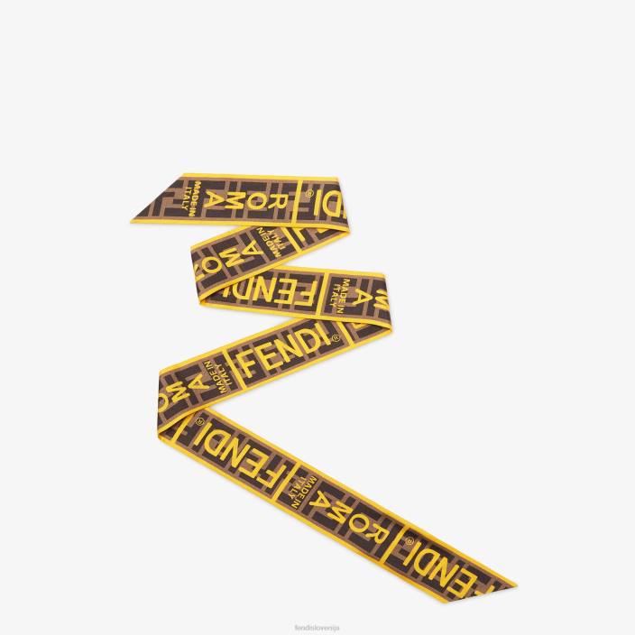 ženske zavit svileni bando rumena Fendi dodatki Z68L505