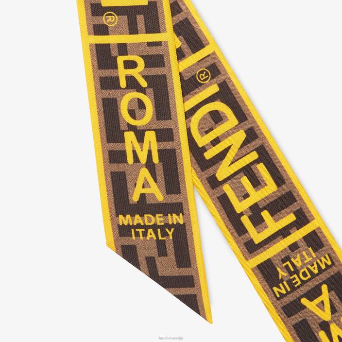 ženske zavit svileni bando rumena Fendi dodatki Z68L505