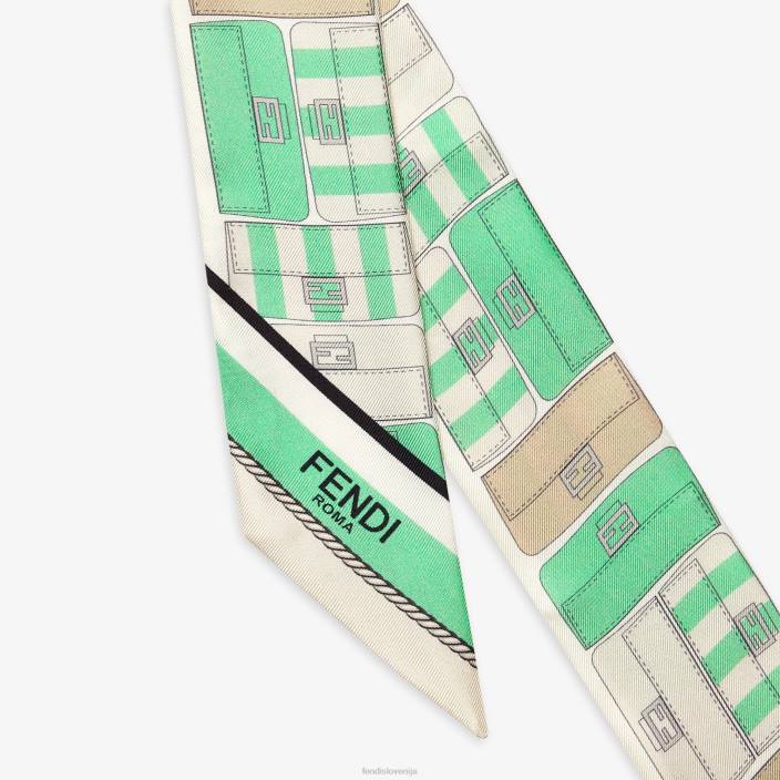 ženske zavit svileni bando zelena Fendi dodatki Z68L231