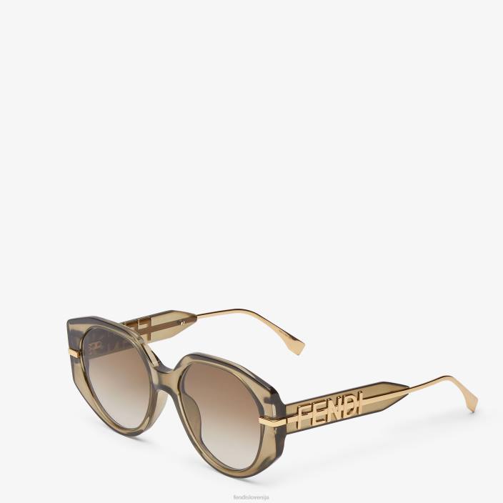 ženske prozorna kaki acetatna sončna očala zelena Fendi dodatki Z68L277