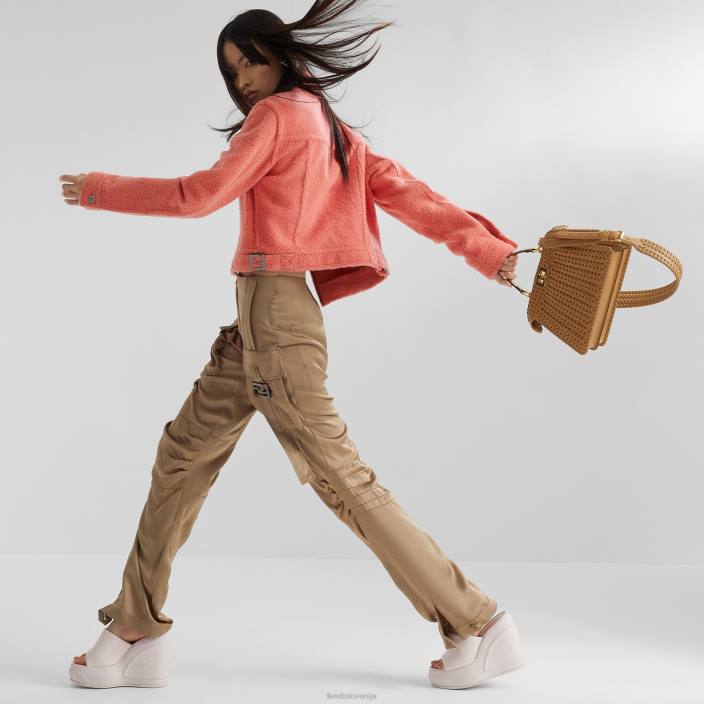 ženske usnjen naramni pas bež Fendi dodatki Z68L185