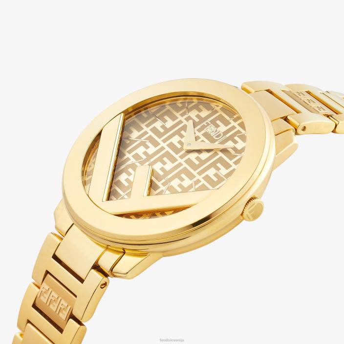 ženske 36 mm - okrogla ura z logotipom zlato Fendi dodatki Z68L172