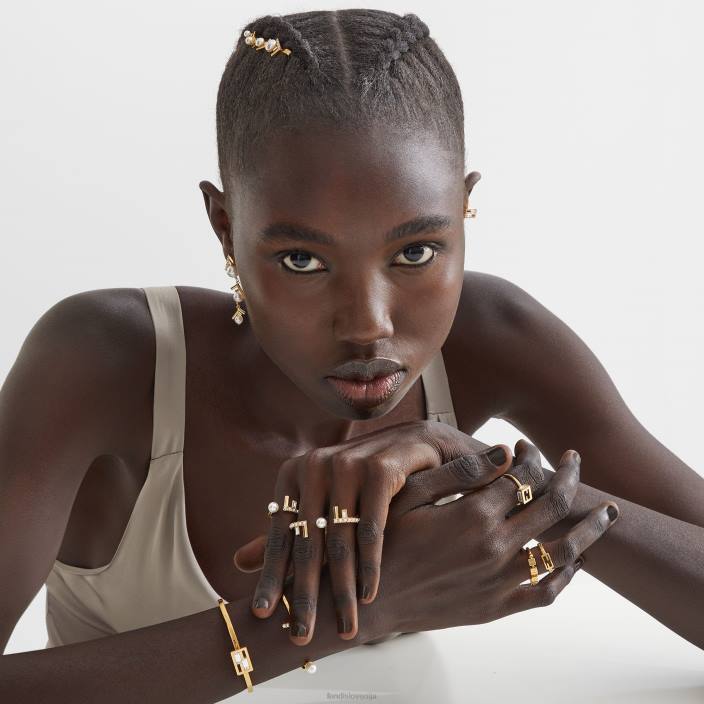 ženske prvi uhani zlato Fendi nakit Z68L1711