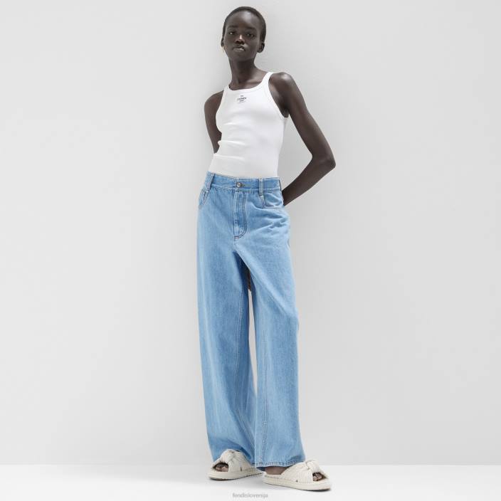 ženske denim hlače modra Fendi oblačila Z68L937