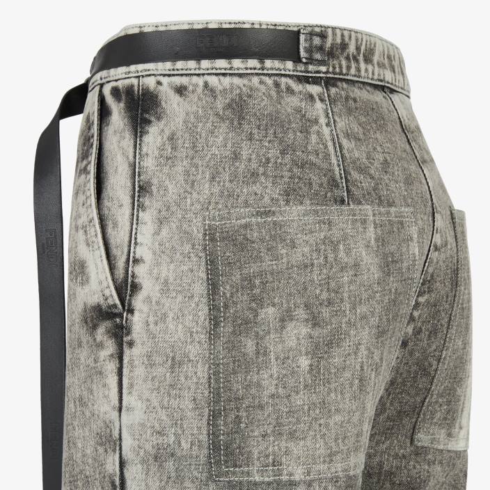ženske denim hlače Črna Fendi oblačila Z68L1098