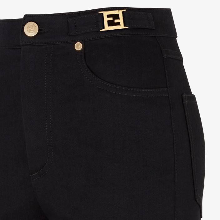 ženske denim hlače Črna Fendi oblačila Z68L1231