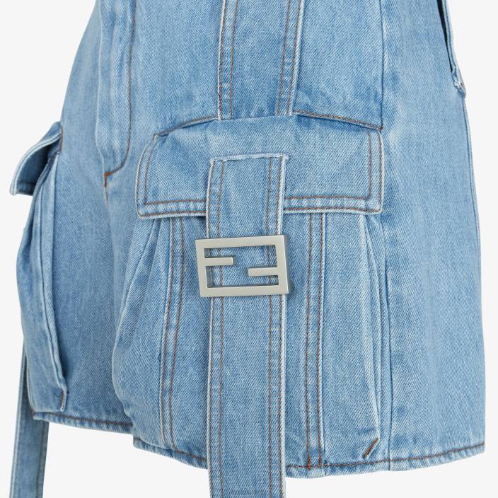 ženske denim kratke hlače modra Fendi oblačila Z68L939