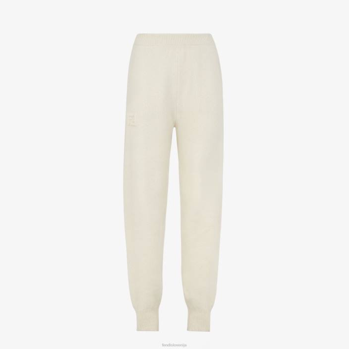 ženske hlače iz kašmirja bela Fendi oblačila Z68L1188