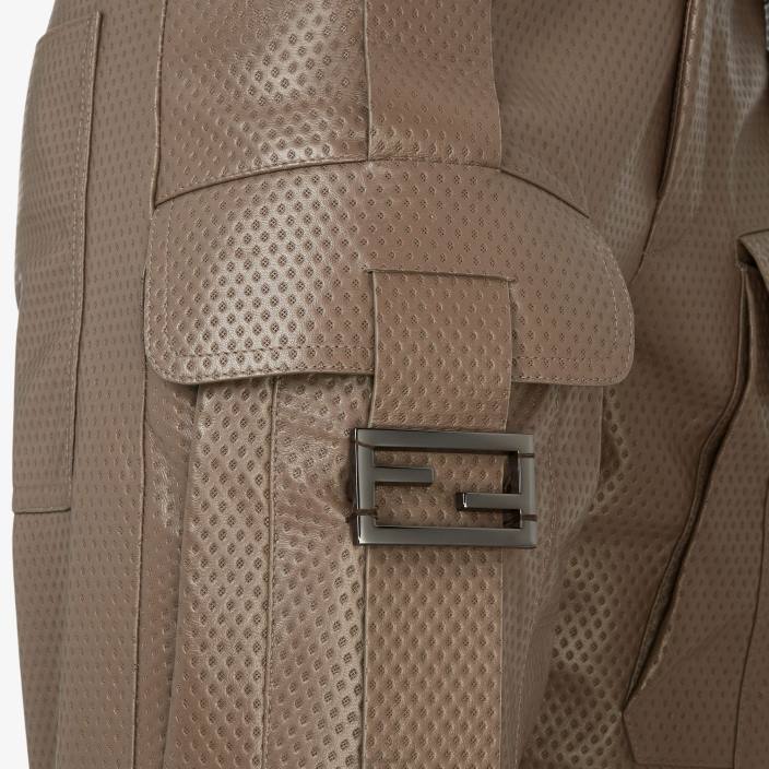 ženske usnjene hlače rjav Fendi oblačila Z68L1075