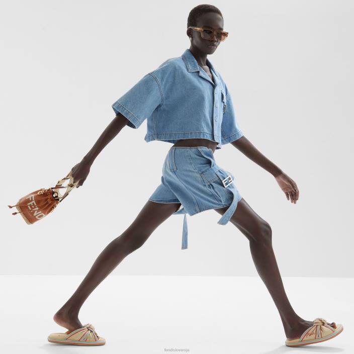 ženske Denim jakna modra Fendi oblačila Z68L1019