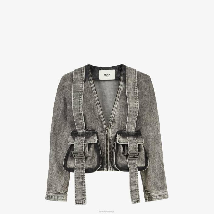 ženske Denim jakna Črna Fendi oblačila Z68L1062