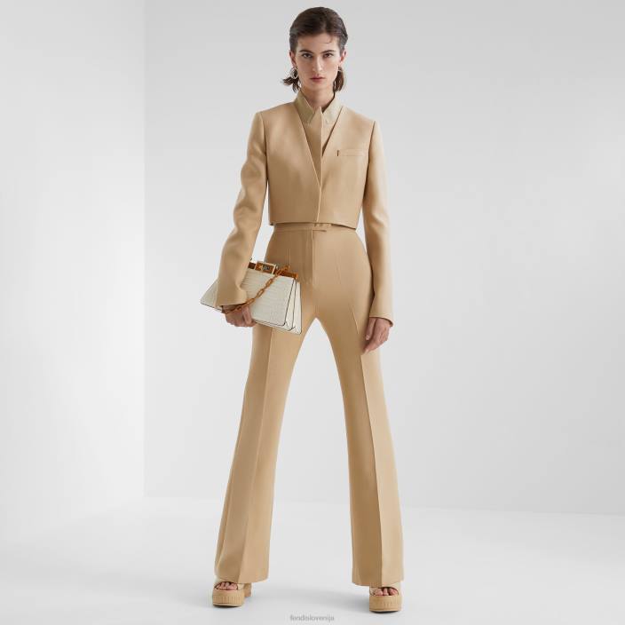 ženske bolero iz volne in svile bež Fendi oblačila Z68L1085