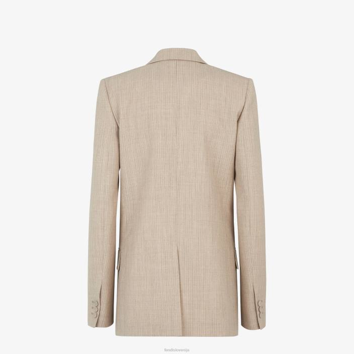 ženske flanelasti blazer bež Fendi oblačila Z68L949