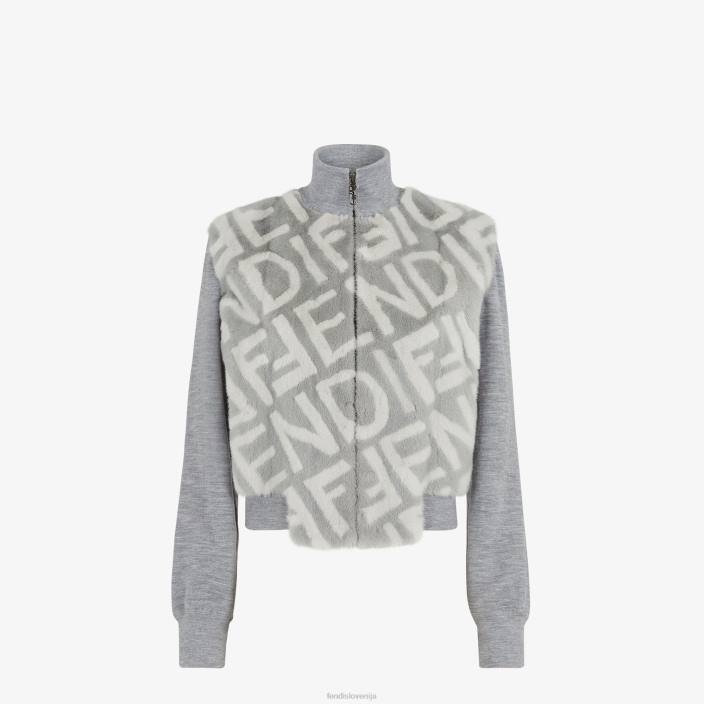 ženske mink bomber jakna siva Fendi oblačila Z68L1158