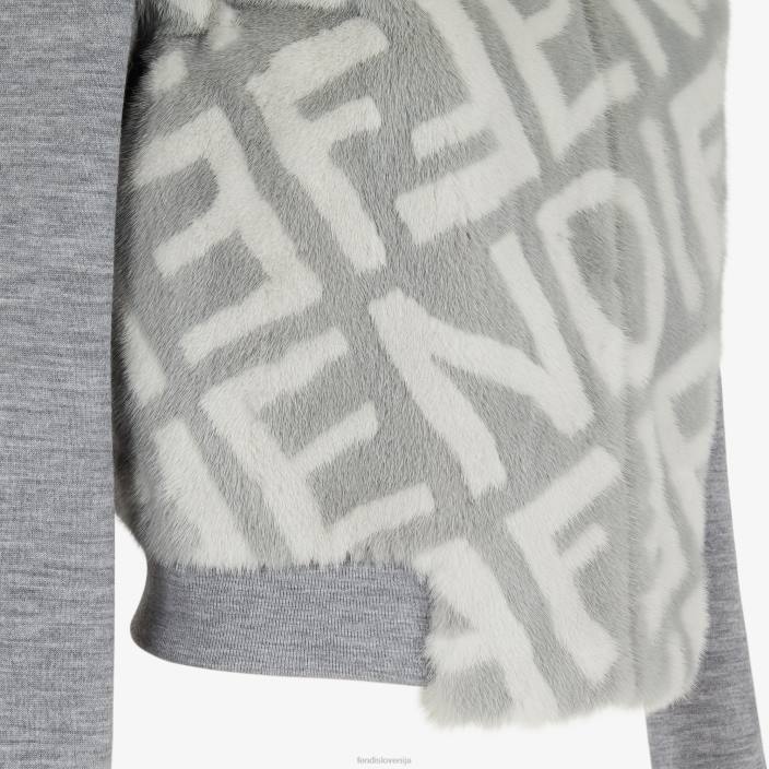 ženske mink bomber jakna siva Fendi oblačila Z68L1158