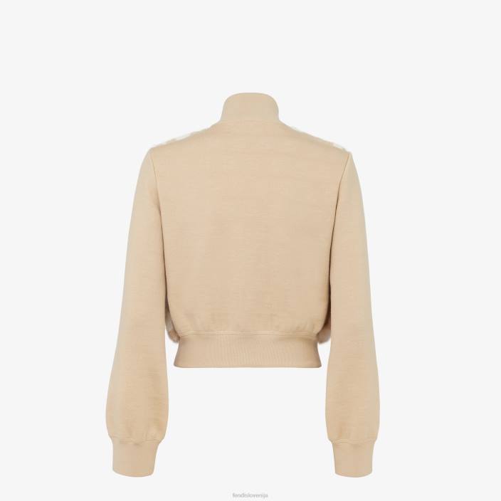 ženske mink bombnik bež Fendi oblačila Z68L1137